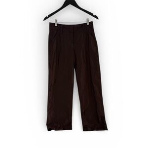 Hugo Boss Chocolate Brown Shiny Straight Leg Pants